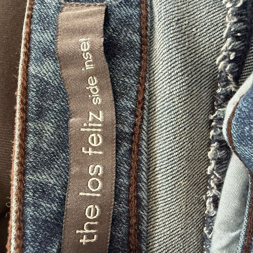 ECRU Designed Los Feliz Brown Moleskin Fabric Inset Jean In Vintage 28 - Picture 10 of 12